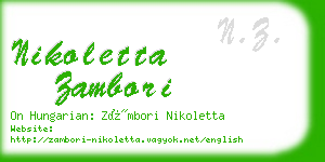 nikoletta zambori business card